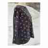 J. Jill Boat Neck Long Sleeve Tee Black Paisley Mixed Print Sz M High Low - Image 5