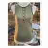 Free People We The Free Vintage Textured Henley Tank Top Olive Sparrow Sz XS NWT - Image 8