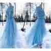 True Vintage 50s Prom Dress Maxi Sky Blue Tulle Matching Bolero Sweetheart S/M - Image 4