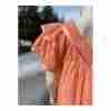 Vintage 90s Peach Shift Dress Tiered Flutter Sleeve Eyelet lace Neckline Ribbon - Image 11