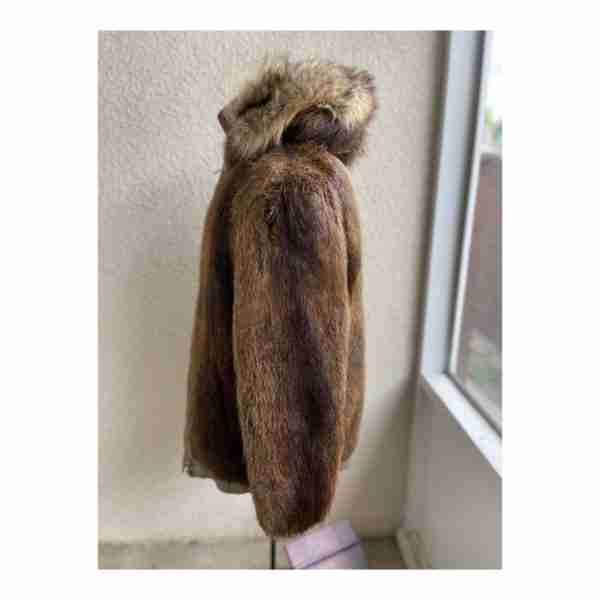 Turkis Tukku Vintage 80s Leather Parka Jacket Reversible Beaver Fur Hooded - Image 9