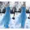 True Vintage 50s Prom Dress Maxi Sky Blue Tulle Matching Bolero Sweetheart S/M - Image 3
