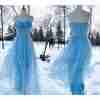 True Vintage 50s Prom Dress Maxi Sky Blue Tulle Matching Bolero Sweetheart S/M - Image 2