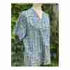 Vintage 60s 70s Paisley Button Up Shirt Blue Gold Oversize - Image 3