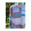 Vintage 80s Lady Dame Boucle Knit Sweater Pastel Pink Blue Sz XXL - Image 3