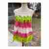 Beach Tank Top Crotchet Mesh Tiered Dip Dye
