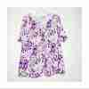 Carroll Reed Classics Floral Short Sleeve Top Sz 3X Purple Green - Image 4