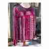 Anthro Maeve Red Boho Tunic Balloon Sleeve Button Back