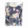 Vintage 90s Boho Black Floral Sheer Blouse Top Keyhole Chiffon Sz 2X - Image 3
