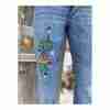 Billabong Boho Embroidered Low Rise Jeans Flare Leg Cotton Med Wash Sz S - Image 2