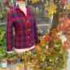 Vintage 60s Hudson’s Bay Plaid Wool Sweater Jacket Rare Sz 37 - Image 10
