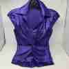 Y2K Le Chateau Purple Satin Blouse Twist Knot Sz XXS - Image 10