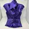 Y2K Le Chateau Purple Satin Blouse Twist Knot Sz XXS - Image 9