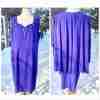 Vintage Purple Formal Dress Set Blue Bird Couture Beaded Mother of Bride Volup