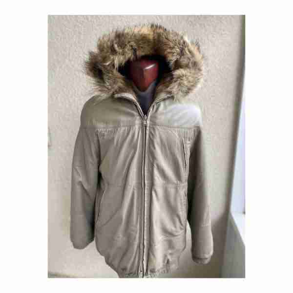 Turkis Tukku Vintage 80s Leather Parka Jacket Reversible Beaver Fur Hooded - Image 12