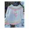 Vintage 80s Pastel Fine Knit Off Shoulder Sweater Pom Pom Neck Ties Baby Duck 24M - Image 5