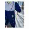 70s MINI TOGS Deadstock Blue Corduroy and eyelet lace Jumpsuit Sz 10-14 lbs - Image 4