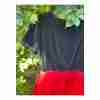 Vintage 50's 60's Formal Midi Dress Black Velvet Bodice Red Chiffon Skirt - Image 10