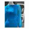Vintage 60s Party Time Fashions Blue Mini Dress Silky Overlay Balloon Sleeve