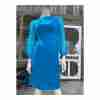 Vintage 60s Party Time Fashions Blue Mini Dress Silky Overlay Balloon Sleeve - Image 5