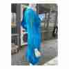 Vintage 60s Party Time Fashions Blue Mini Dress Silky Overlay Balloon Sleeve - Image 8