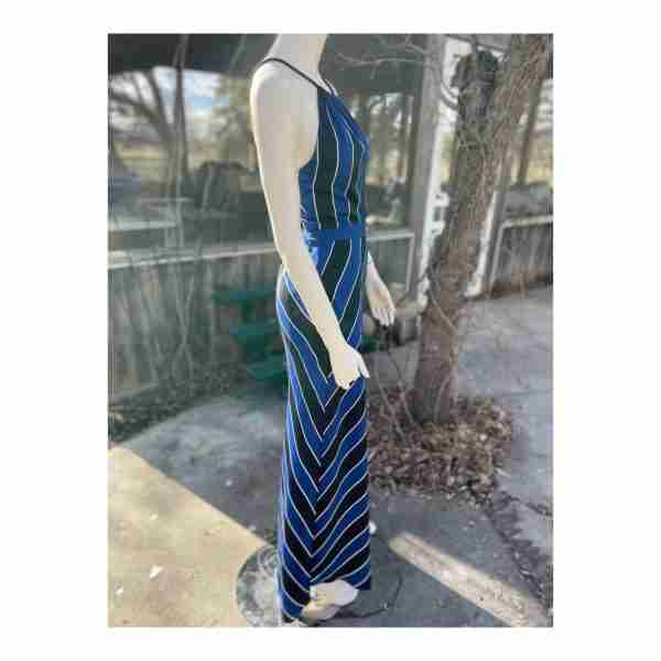 Guess Striped Halter Maxi Dress Bias Cut Chevron Sz 6 - Image 11