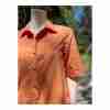 Lafayette 148 Sedwick Dress Shirt Tent Pockets Tanned Coral Cotton Sz S Oversized - Image 9