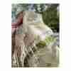 70s boho Wool Maxi Dress Floral Print Chevron Jaquard Smocked Off Shoulder - Image 3