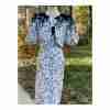 Vintage 80s Wiggle Dress Set Bolero Black White Abstract New Wave Sz S Cotton - Image 3