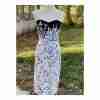Vintage 80s Wiggle Dress Set Bolero Black White Abstract New Wave Sz S Cotton - Image 2