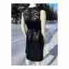 Marc Jacobs 100% Silk Little Black Dress Lace Pleats Sz 2 Twee - Image 2