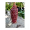 60s Walnut Table Lamp Mod Black Red Lava Chalkware Ceramic Body Mid-Century Vintage Retro - Image 5
