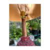 60s Walnut Table Lamp Mod Black Red Lava Chalkware Ceramic Body Mid-Century Vintage Retro - Image 21