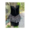 Vintage | 80s Wayne Clarke Black Velvet Strapless Dress Peplum Cocktail Wiggle Taffetta Sz 8 - Image 15