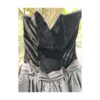 Vintage | 80s Wayne Clarke Black Velvet Strapless Dress Peplum Cocktail Wiggle Taffetta Sz 8 - Image 18