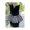 Vintage | 80s Wayne Clarke Black Velvet Strapless Dress Peplum Cocktail Wiggle Taffetta Sz 8 - Image 10