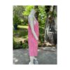 Vtg | 60s Beach Cover Up Shift Tank Dress Terrycloth Pink White Candystripe Patch Pockets - Image 3