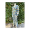 60s 70s Satin Flower Power Maxi Dress Pastel Bishop Sleeve V-Neck Groovy Funky Psychedelic Hippie Floral - Image 11