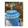 Vintage Riley’s Variety Toffee Lidded Tin Canister Blue White Greek Judgement of Hercules - Image 6