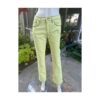 Y2K Diane Gilman DG2 Yellow Stretch Denim Jeans Black Contrast Stitch High Waist Straight Flare Sz 30