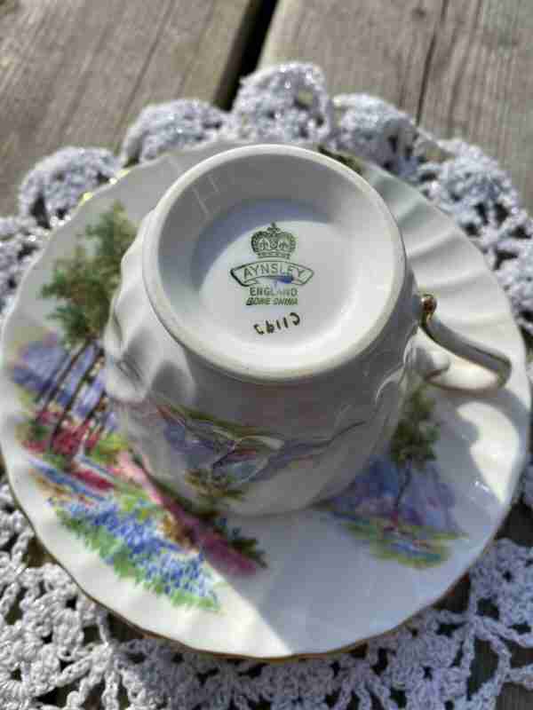 AYNSLEY Bone China England BLUEBELL TIME #C1193 Set Tea Cup & Saucer - Image 5