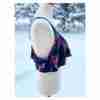 Chocolate Floral Crop Tank Top Navy Blue Layered - Image 4