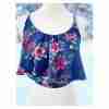 Chocolate Floral Crop Tank Top Navy Blue Layered - Image 6