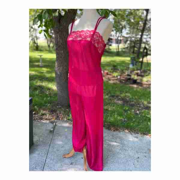 Vintage Molyclaire 1970ss Sheer Sleepwear Set Loungewear Pajama Red Sz M