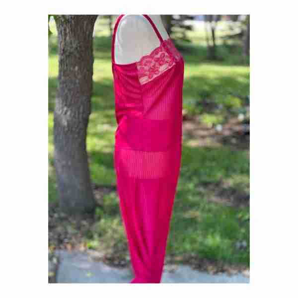 Vintage Molyclaire 1970ss Sheer Sleepwear Set Loungewear Pajama Red Sz M - Image 6