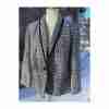 Tanjay Boucle Knit Blazer Black White SIngle Breast Velvet Trim Sz 14P