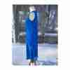 90s Electric Blue Chiffon Skirt Set Tank Beaded Midi Sheer Layered Festival - Image 2