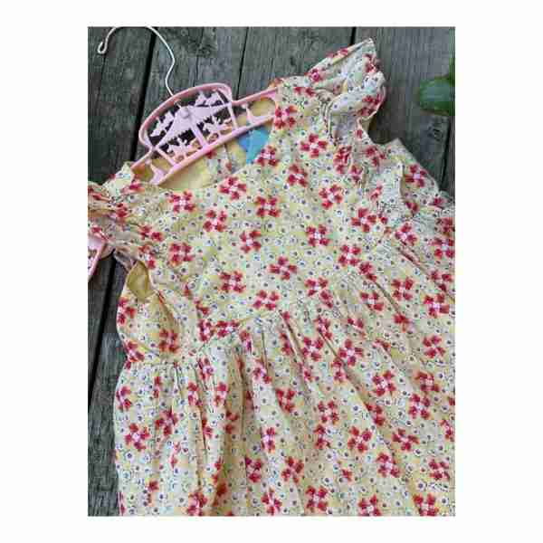 Baby Gap Prairie Floral Dress Sz 3 Years Ruffle Cottagecore - Image 6