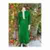Vintage 70s does Victorian Emerald Green Velvet Maxi Dress Ivory Lace High Neck Collar and Cuffs - Image 24