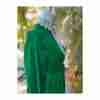 Vintage 70s does Victorian Emerald Green Velvet Maxi Dress Ivory Lace High Neck Collar and Cuffs - Image 2